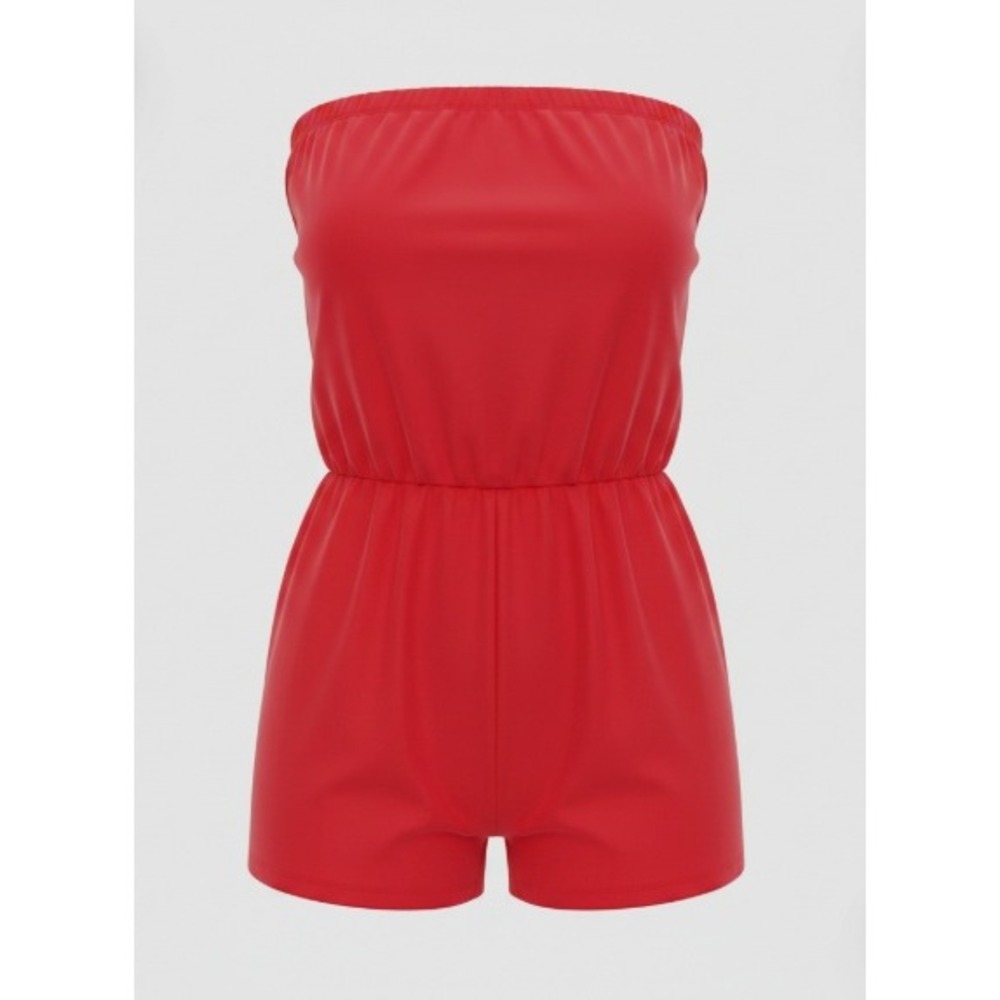 Wild Fable ButterBliss Strapless Romper Red Tube Top Bodysuit Womens Size Medium